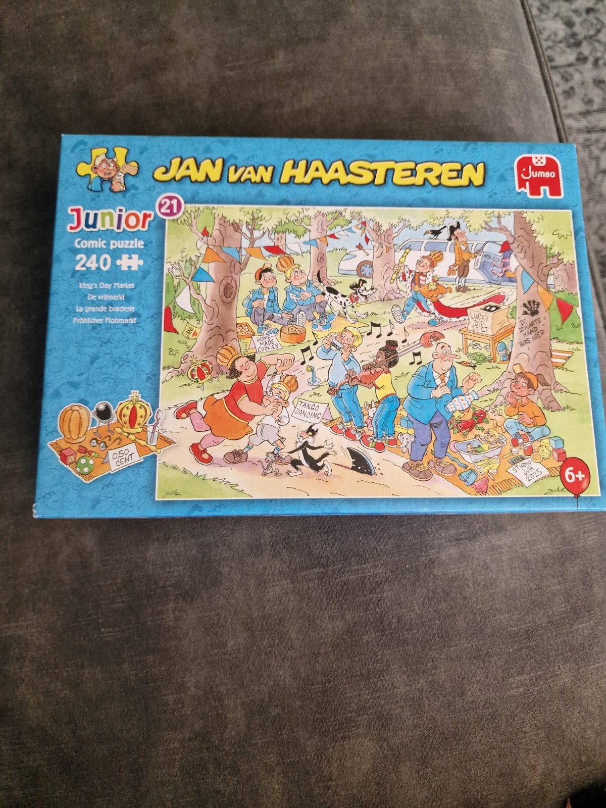 Jan van Haasteren Junior De Vrijmarkt 240 stukjes compleet, Ophalen of Verzenden, Minder dan 500 stukjes, Gebruikt, Legpuzzel