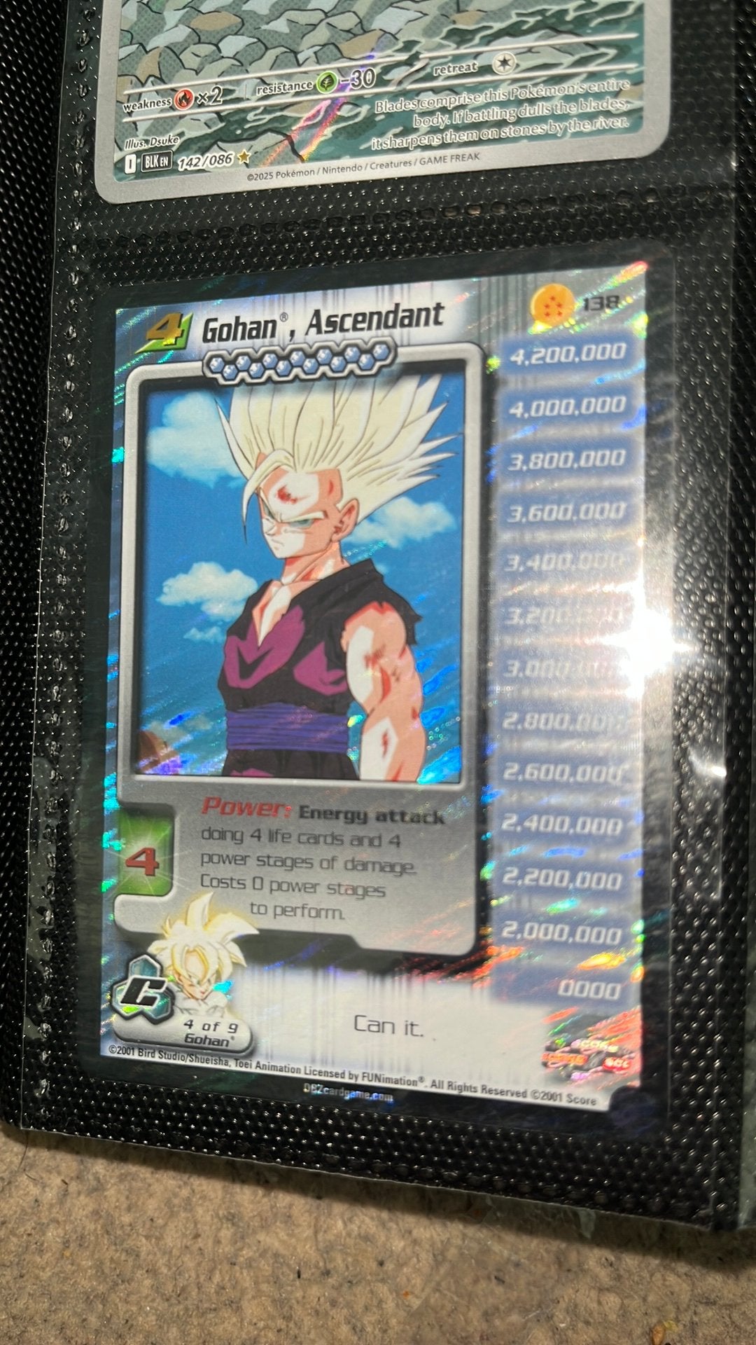 Dragon Ball Z Gohan, Ascendant Kaart (2001 Score), Ophalen of Verzenden, Gebruikt, Losse kaart, Foil