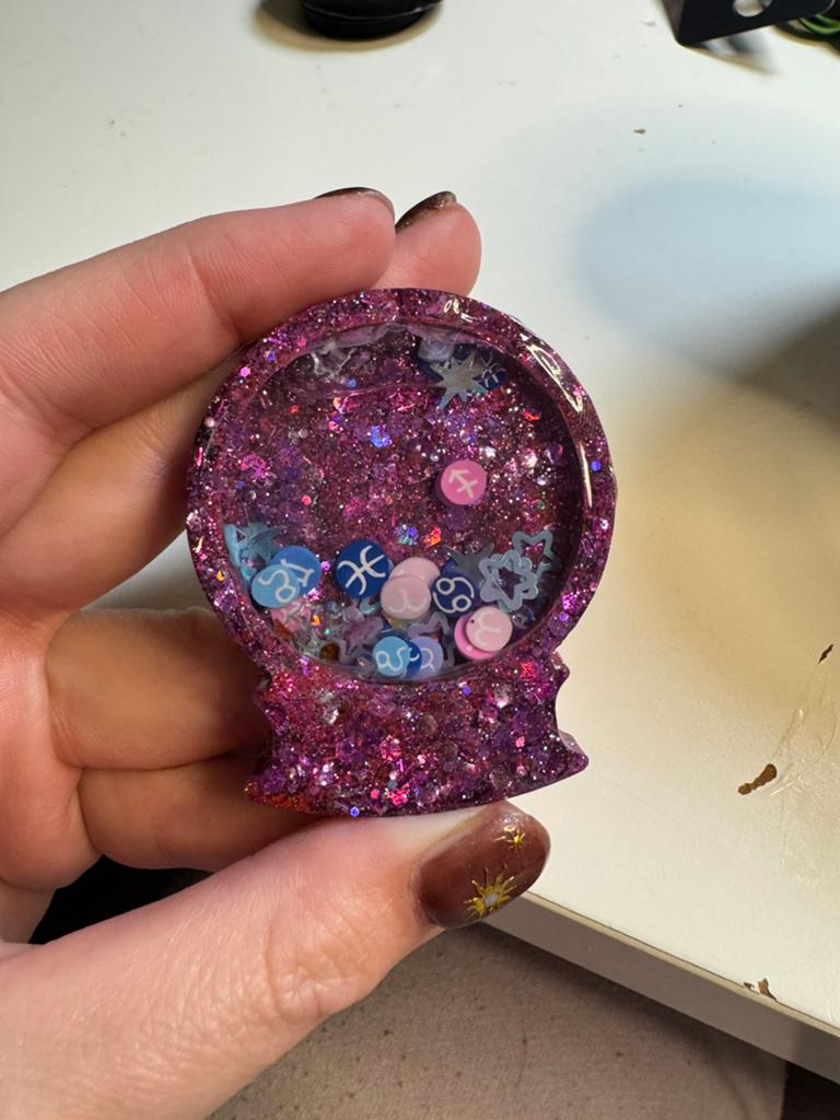 Handgemaakte Crystal Ball Popsocket met Zodiac Tekens, Verzenden, Nieuw