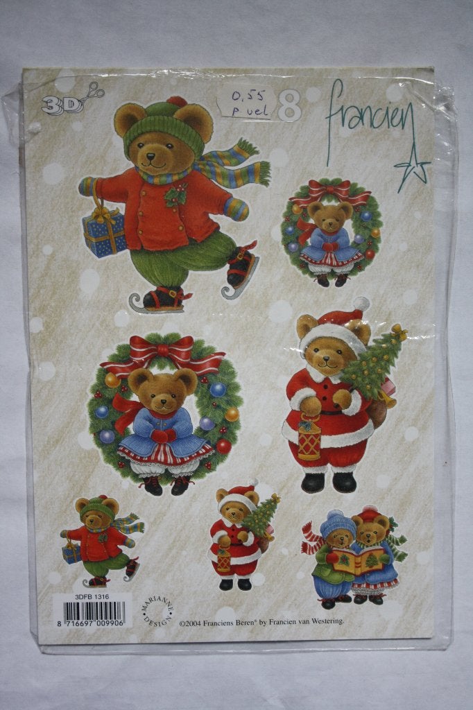7 st. A5 knipvellen A5 3D marianne design 9968, Ophalen of Verzenden, Nieuw, Kerst, Knipvel