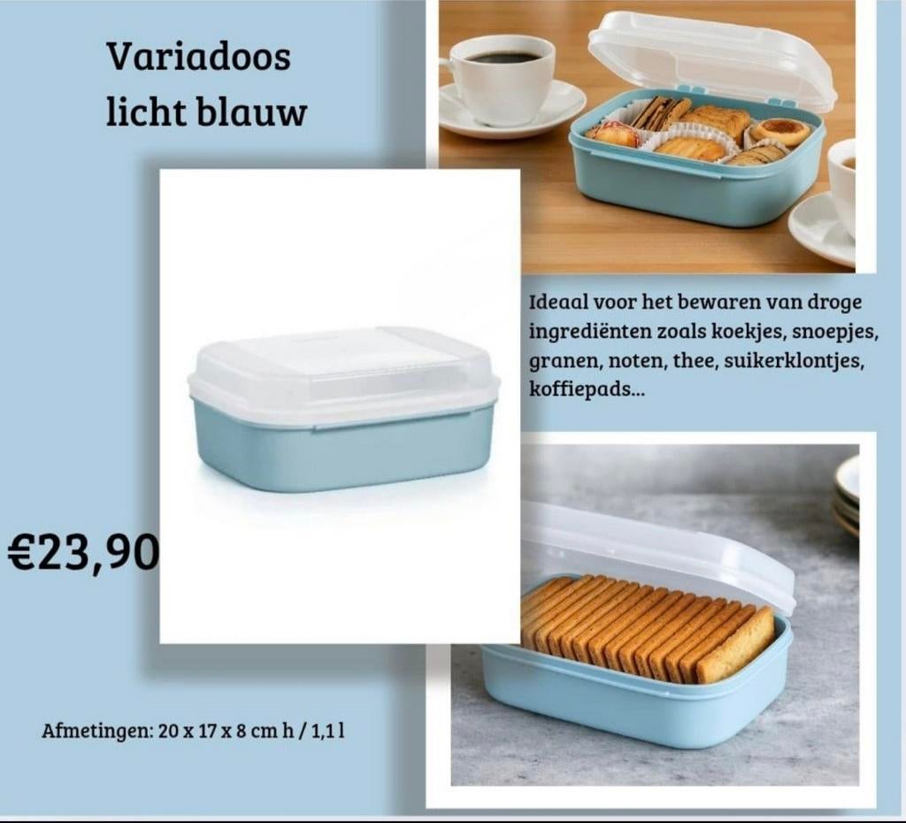 TUPPERWARE Variadoos 1,1/1,4 koek-snoep-brood-cracker, Ophalen of Verzenden, Nieuw, Overige typen