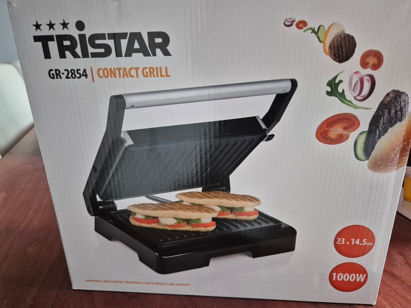 nieuw Tristar GR-2854 Contactgrill - 1000W, Witgoed en Apparatuur, Grillplaten, Ophalen of Verzenden, Nieuw