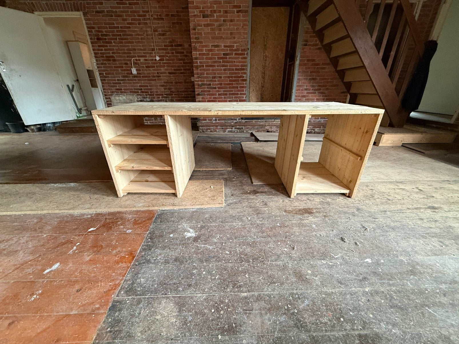 Steigerhout bureau, Ophalen, Hout, 180 cm, Zo goed als nieuw