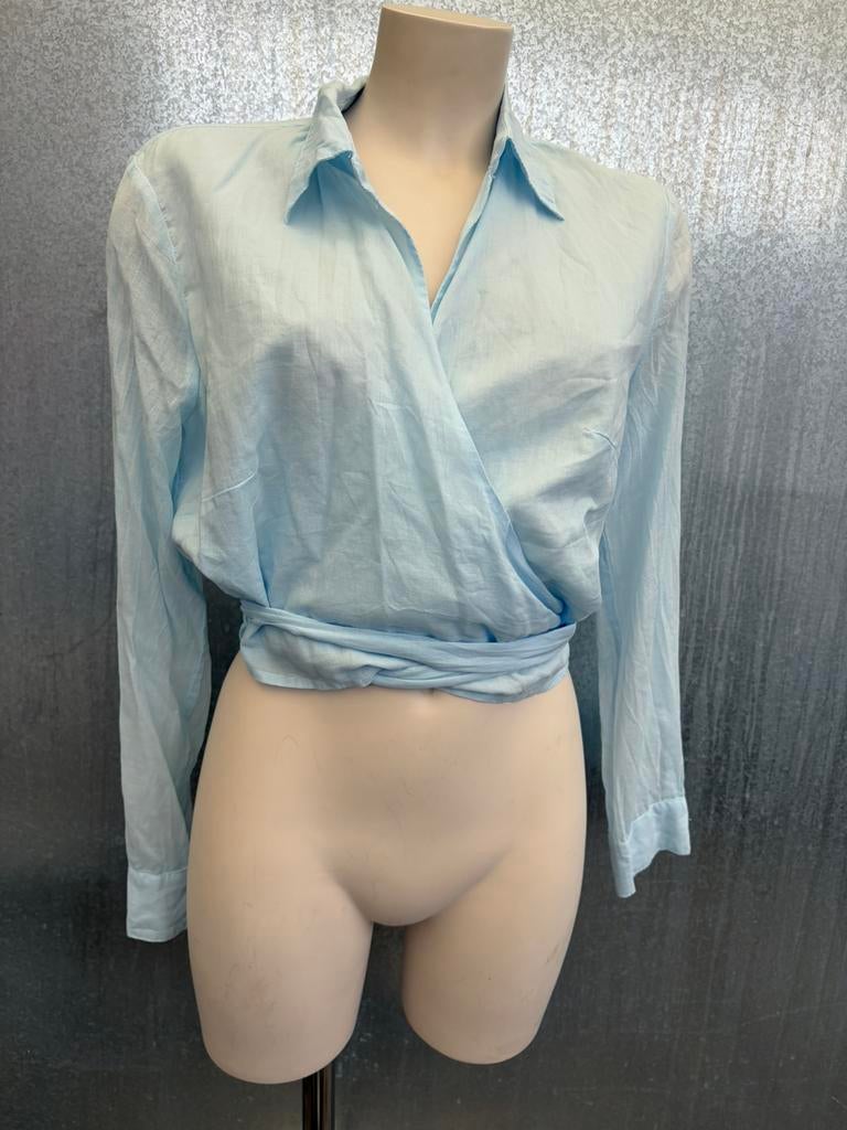 Greek archaic kori M blauw wikkel top strik blouse, Kleding | Dames, Ophalen of Verzenden, Zo goed als nieuw, Blauw