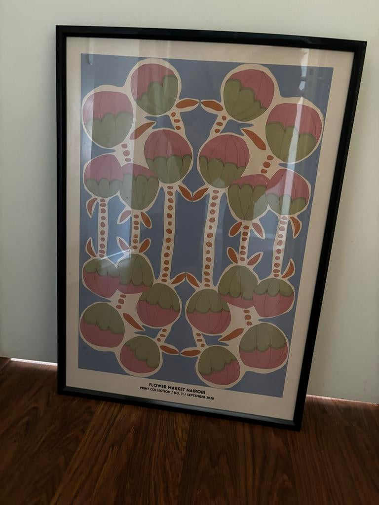 Flower Market Nairobi Poster - Ingelijst, Ophalen of Verzenden, Zo goed als nieuw