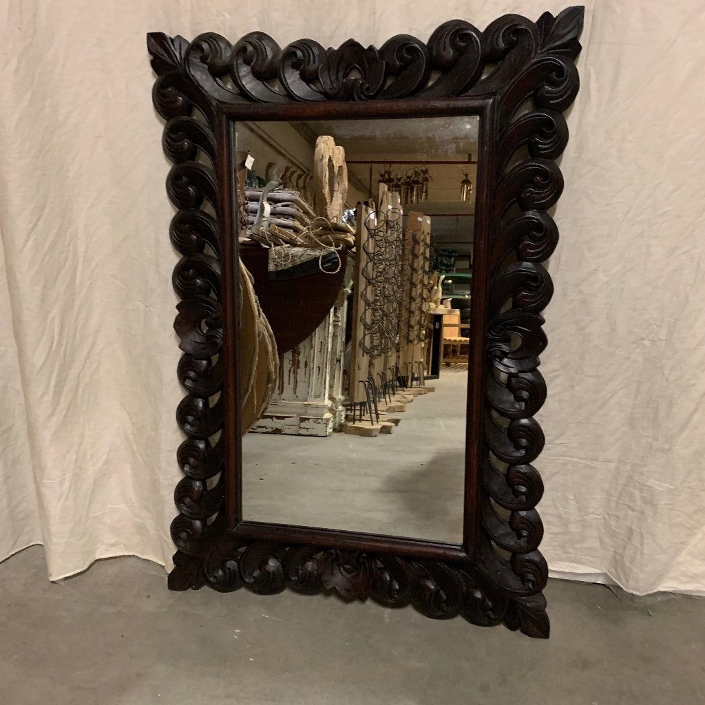 barok spiegel houten lijst - 100 x 70 cm - Gratis bezorgd