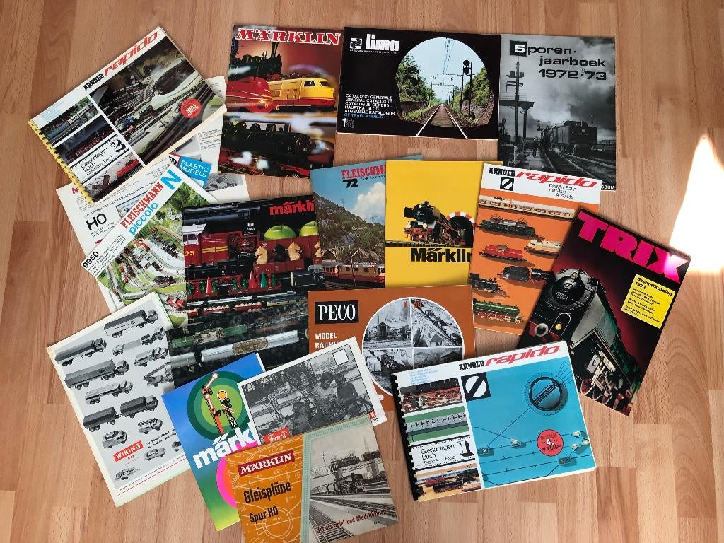 Modeltrein folders jaren 70, Overige merken, Gelijkstroom of Wisselstroom, Zo goed als nieuw, Analoog