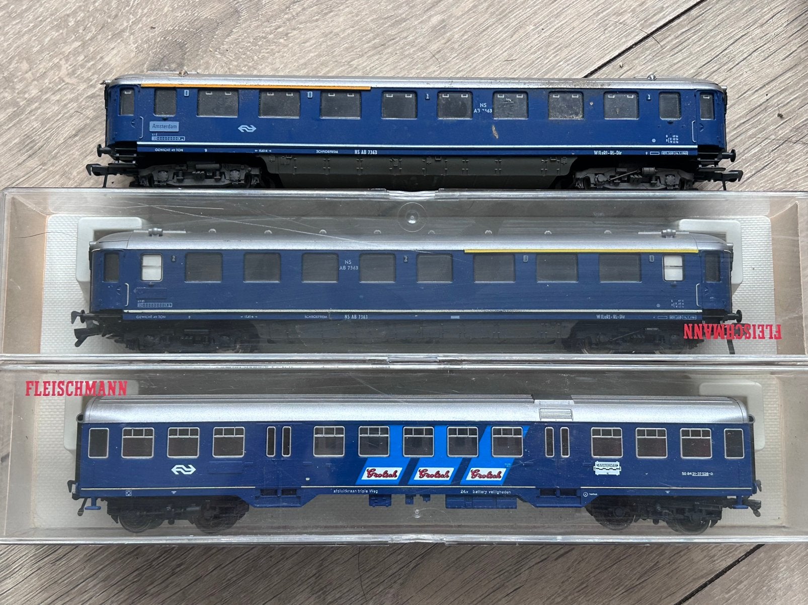 3 Fleischmann NS Wagons. 5154, 5156 en ?, Hobby en Vrije tijd, Ophalen, Gebruikt, Gelijkstroom, Fleischmann