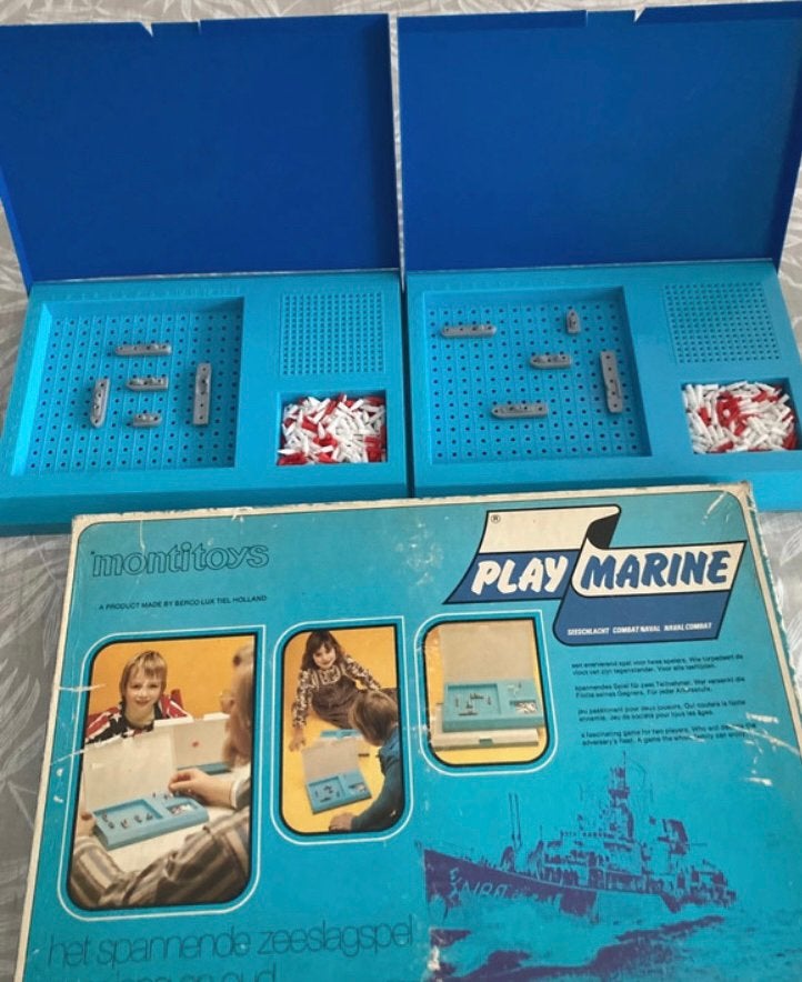 Vintage PlayMarine Zeeslagspel, Hobby en Vrije tijd, Gezelschapsspellen | Bordspellen, Een of twee spelers, Ophalen, Gebruikt