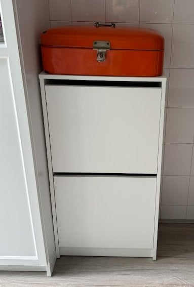 Ikea BISSA Schoenenkast 2 vakken, wit, 49x28x93 cm, Huis en Inrichting, Ophalen, Gebruikt