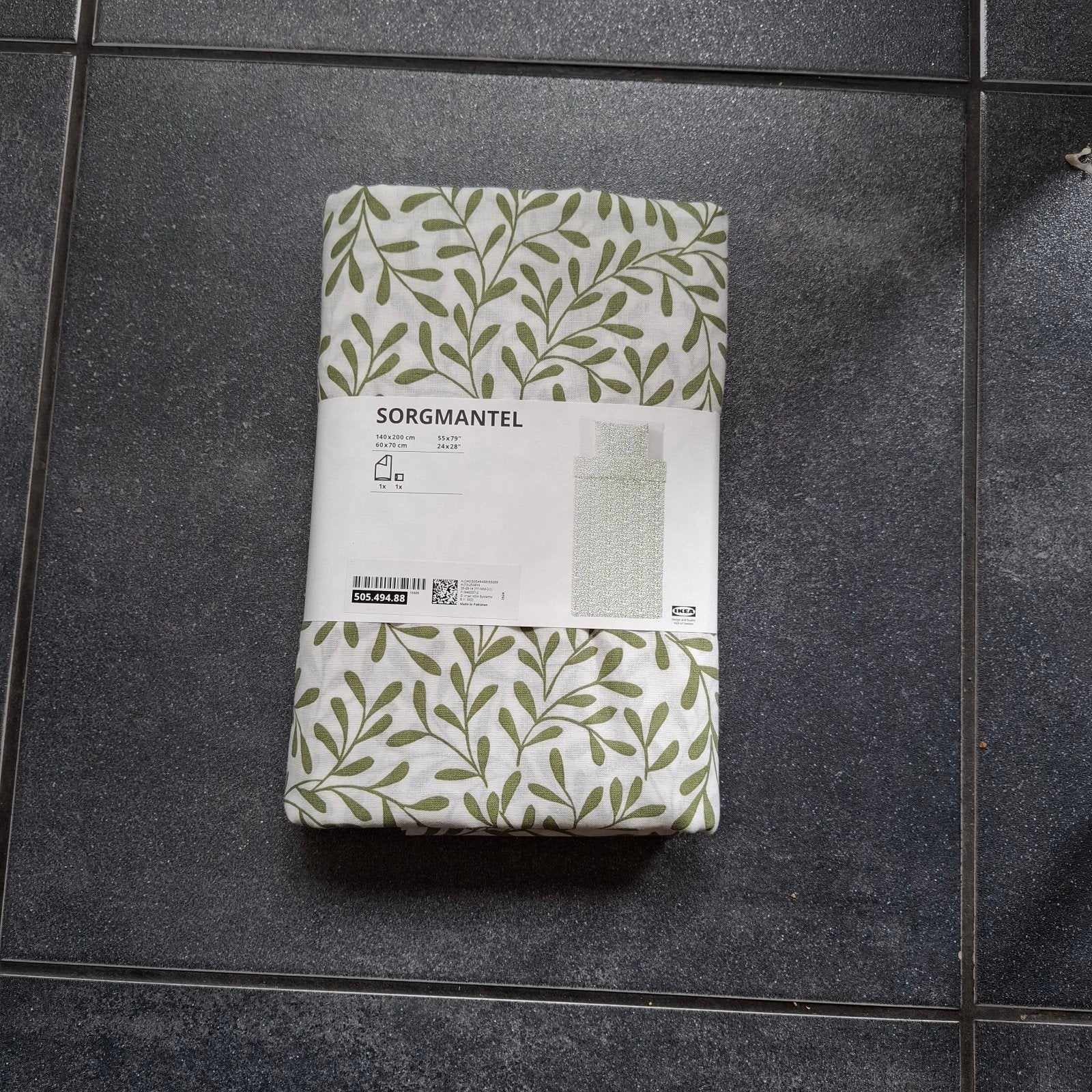 Ikea SORGMANTE dekbedovertrek eenpersoons - groen bladprint, Kinderen en Baby's, Kinderkamer | Beddengoed, Jongetje of Meisje
