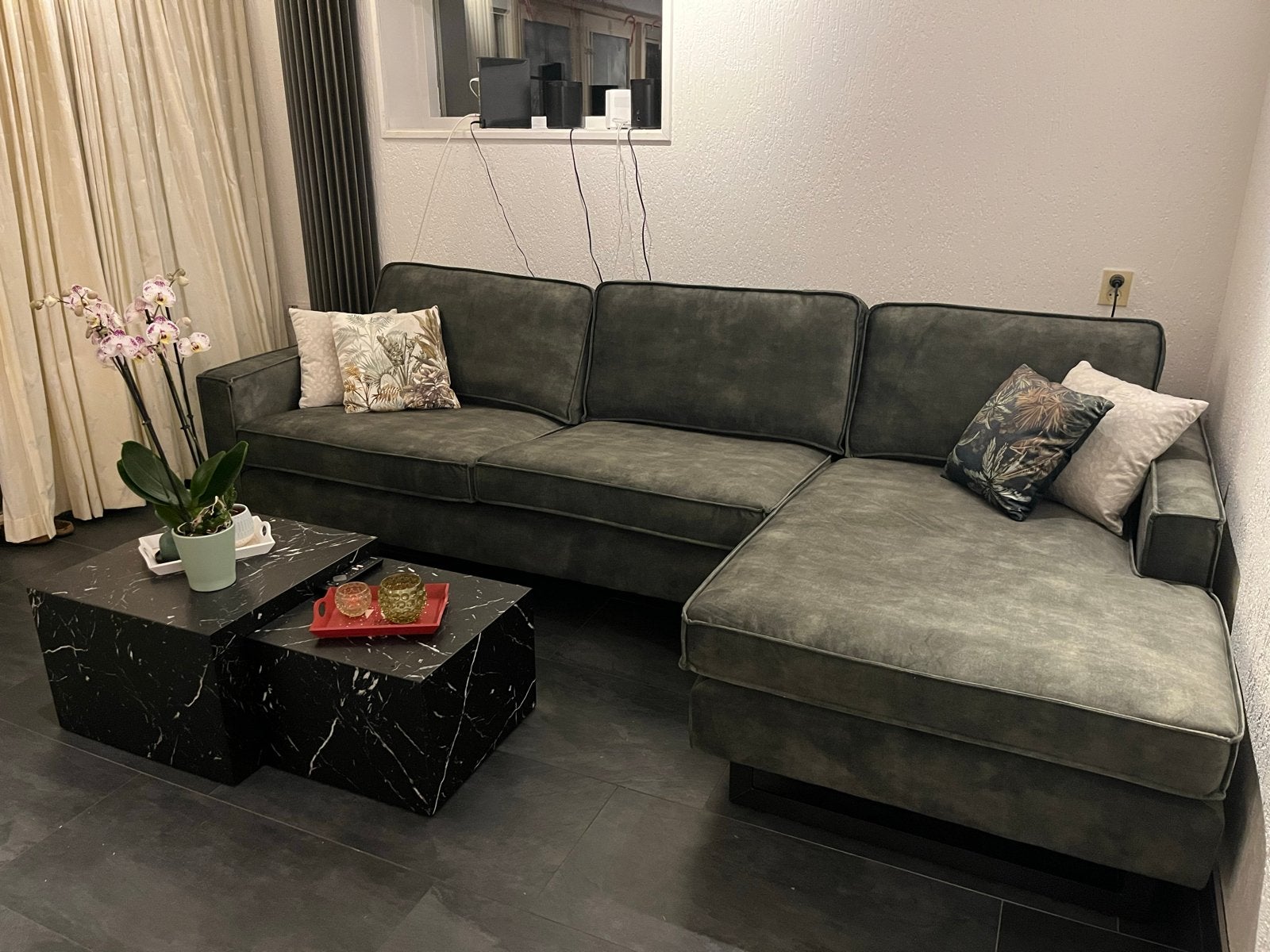 Woonsquare Mexico bank groen - comfortabel en stijlvol, Ophalen, 250 tot 300 cm, Gebruikt, 100 tot 125 cm