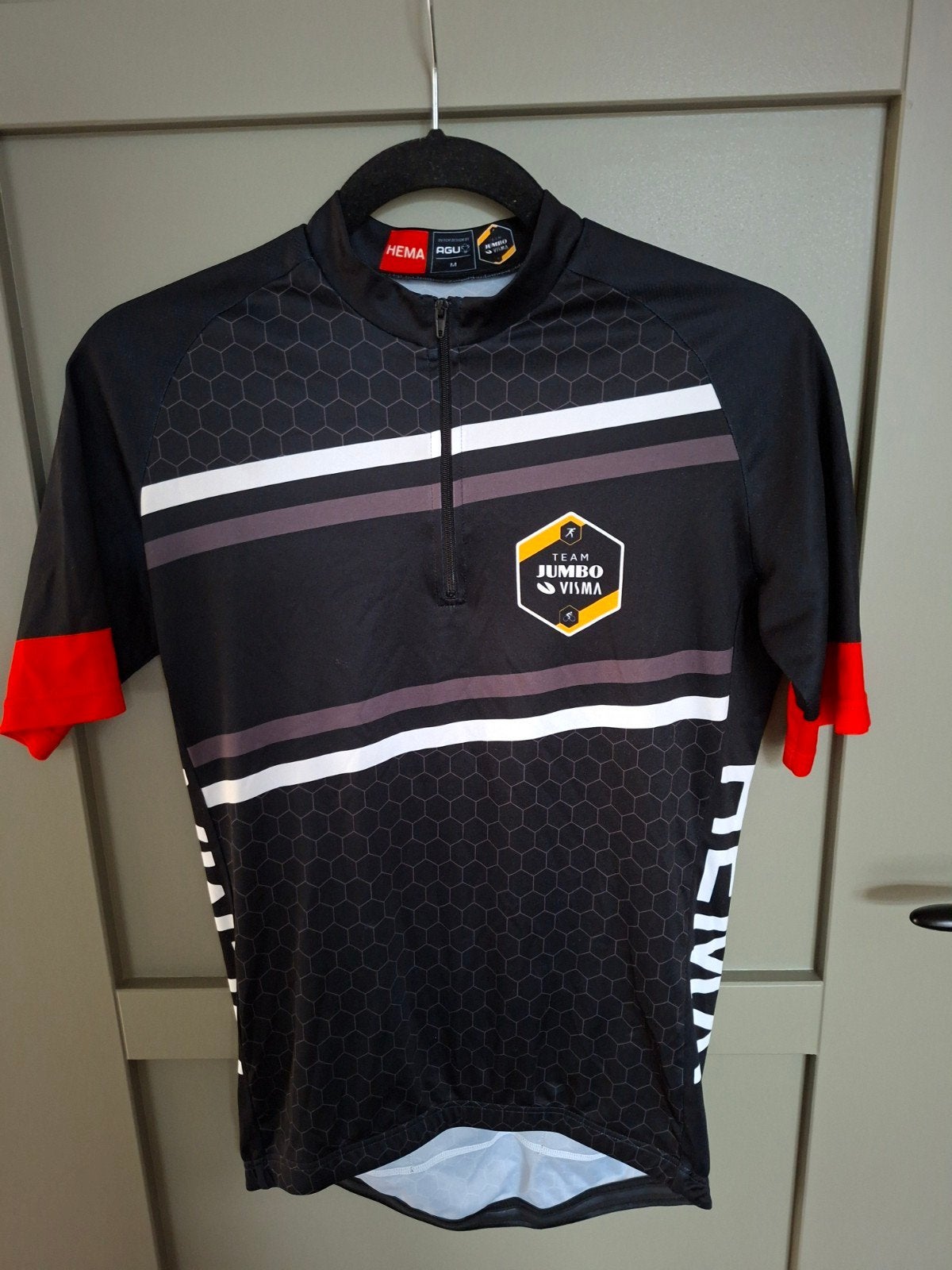 3x AGU Wielershirt Korte Mouw Maat M - Jumbo Visma, Ophalen