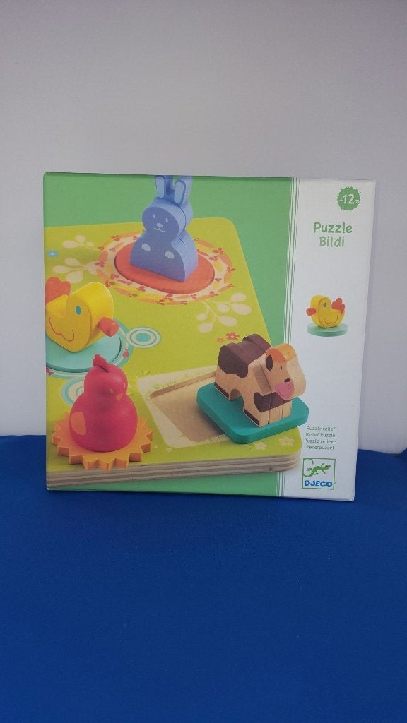 Djeco houten puzzel, voor de hele kleintjes. 5A31, Kinderen en Baby's, Tweedehands verkoop, Tweedehands verkoop, Gebruikt, Geen@idee.nl