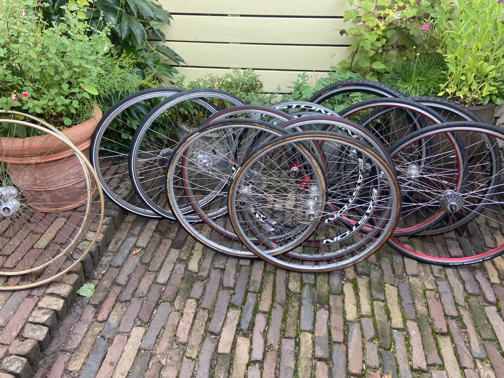 7 sets racefiets wielen mavic campagnolo gipiemme, Ophalen, Gebruikt, Racefiets