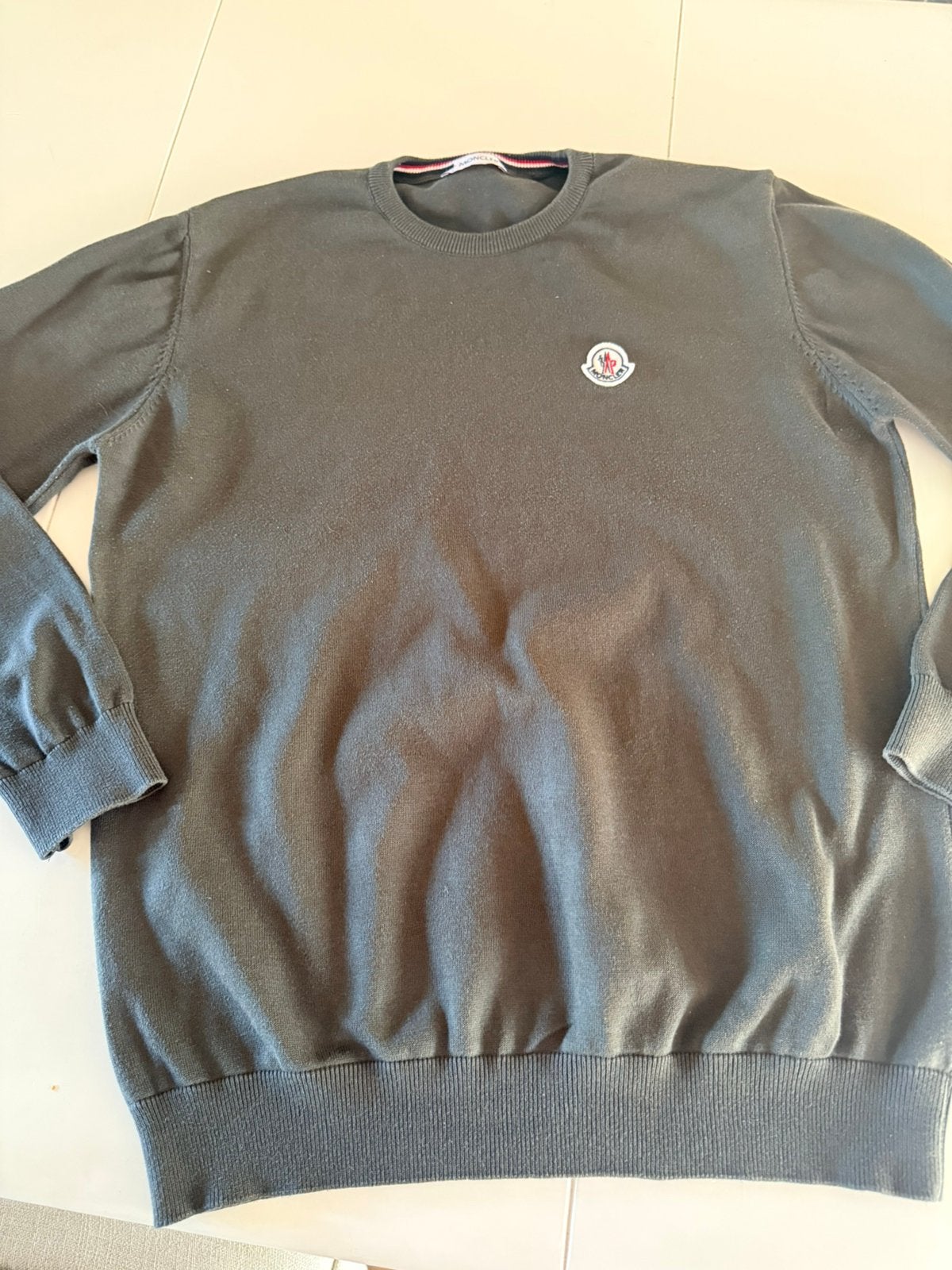 Moncler legergroene heren trui licht gedragen xl, Ophalen, Gedragen, Maat 56/58 (XL), Groen