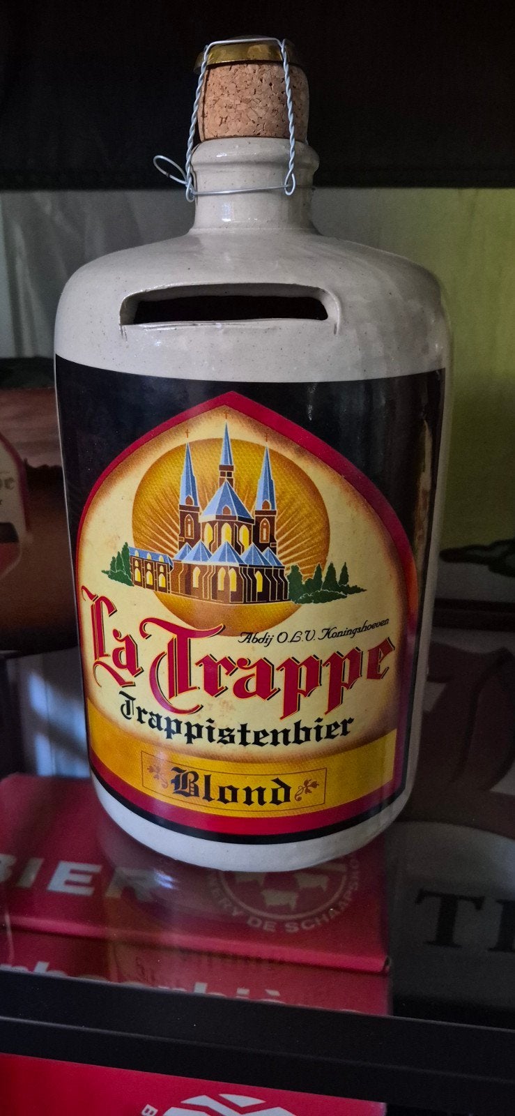 Spaarpot / fooienpot La Trappe Trappistenbier Blond, Verzamelen, Biermerken, Ophalen of Verzenden
