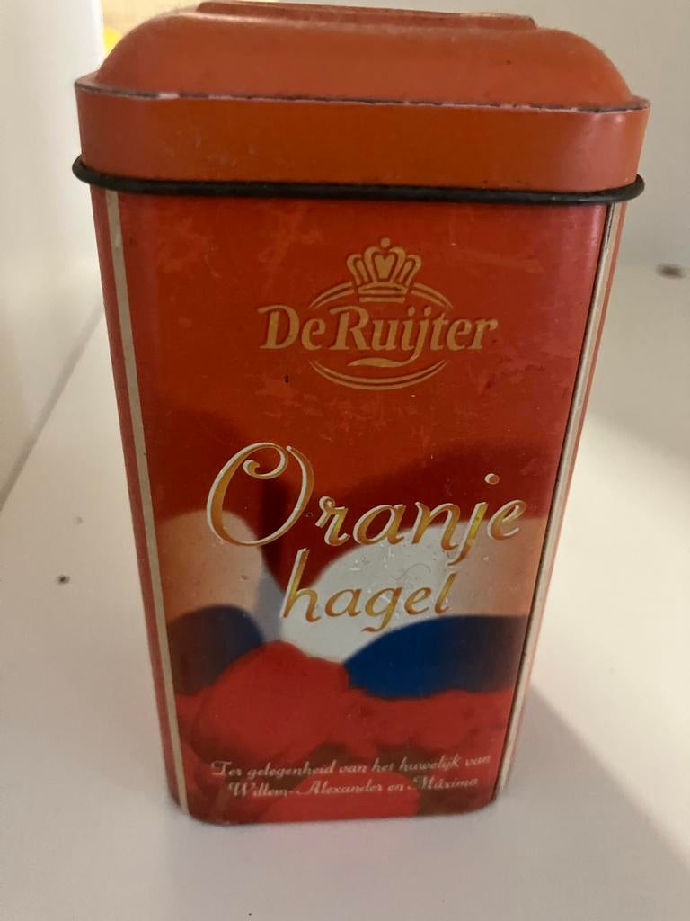 De Ruijter Oranje Hagel Blik Huwelijk Willem-Alexander Maxim, Ophalen of Verzenden, Gebruikt, Overige, Overige merken