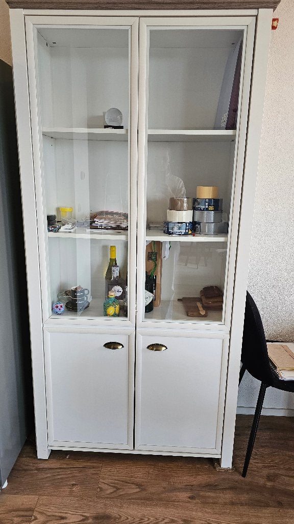 Vitrine kast, Huis en Inrichting, Kasten | Vitrinekasten, Ophalen, Glas, 50 tot 100 cm, Landelijk