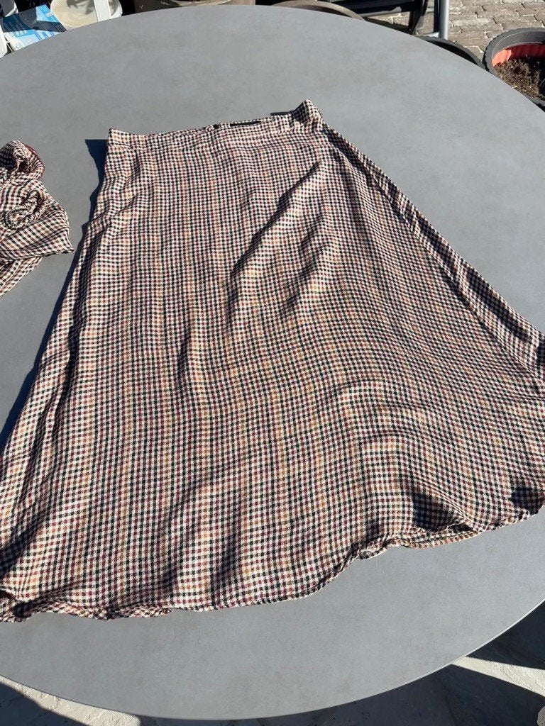 Nieuwe bruin/zwarte Zara rok (evt. met blouse), mt L, Bruin, Verzenden, Zara, Maat 42/44 (L)