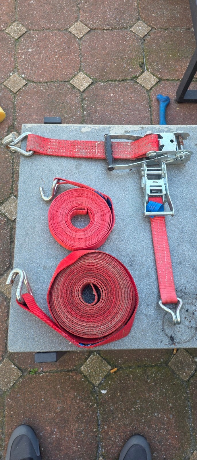 Rode spanbanden met ratel en haken - set van 3, Ophalen of Verzenden
