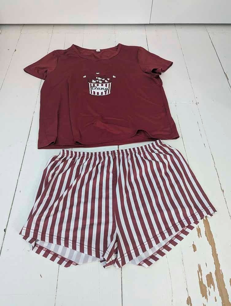 Rode pyjama set, Ophalen of Verzenden, Zo goed als nieuw, Maat 46/48 (XL) of groter