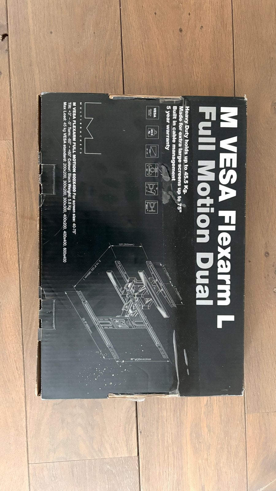 M VESA Flexarm L Full Motion Dual TV Beugel Nieuw, Ophalen of Verzenden, Nieuw