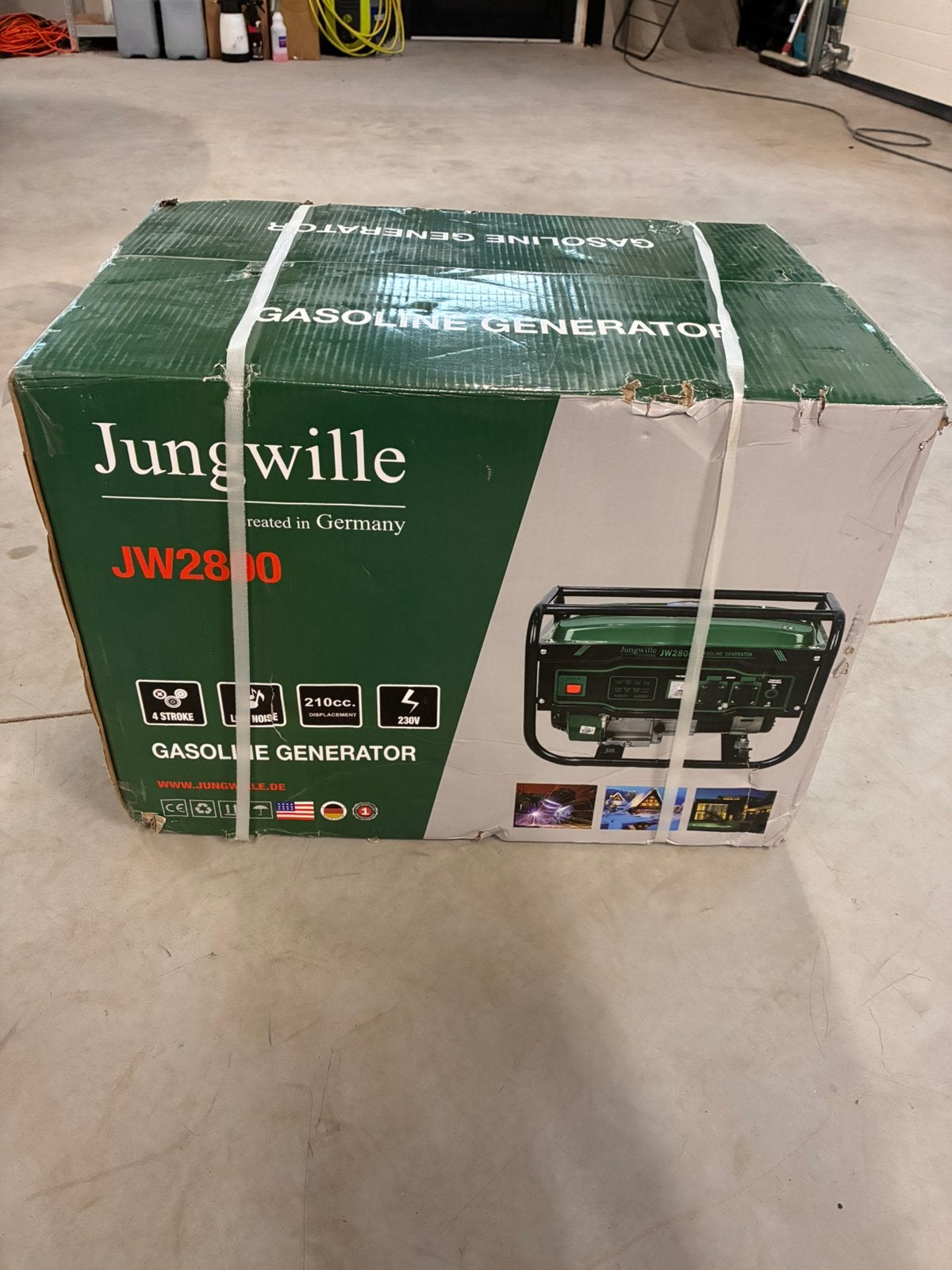 NIEUW IN DOOS Jungwille generator, Ophalen, Benzine, Zo goed als nieuw, Geluidgedempt