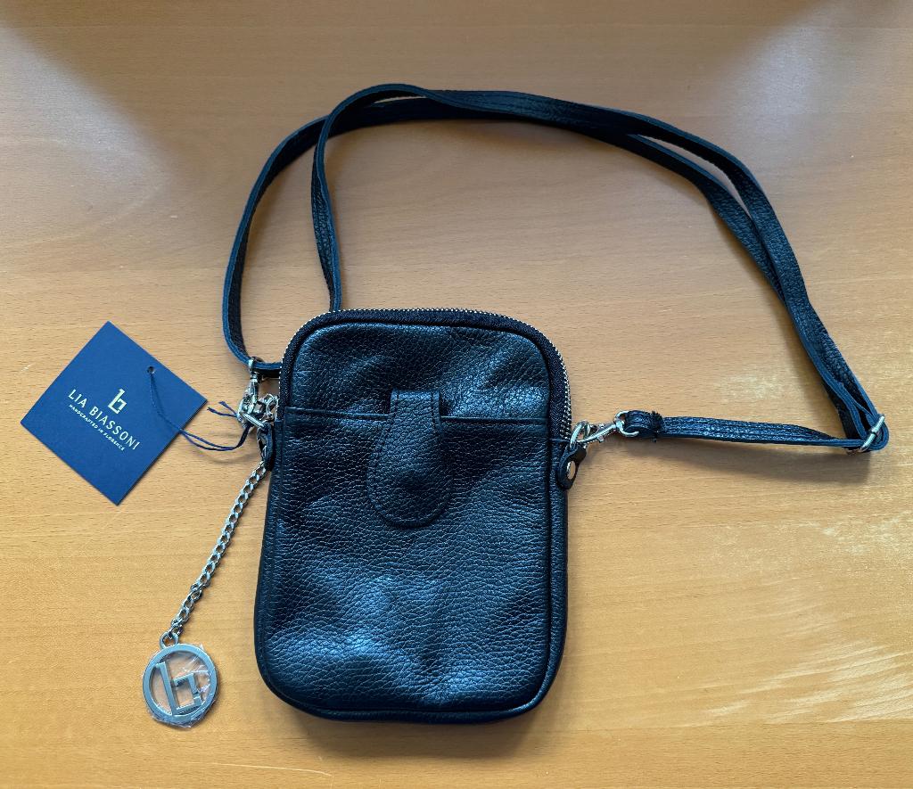 NIEUW: telefoontas / kleine tas / heuptas zwart leer, Verzenden, Nieuw, Zwart, Overige typen