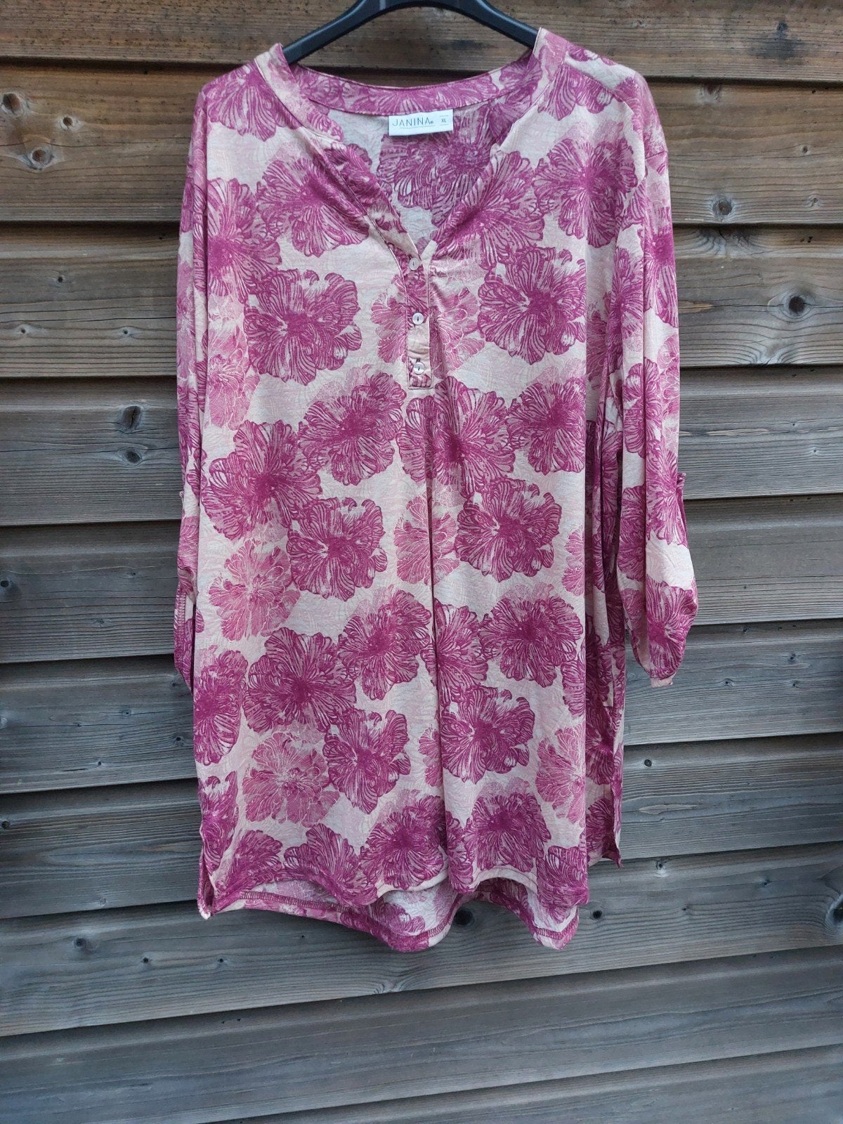 Bewerkte blouse tuniek roze maat XL/42 Janina, Kleding | Dames, Blouses en Tunieken, Verzenden