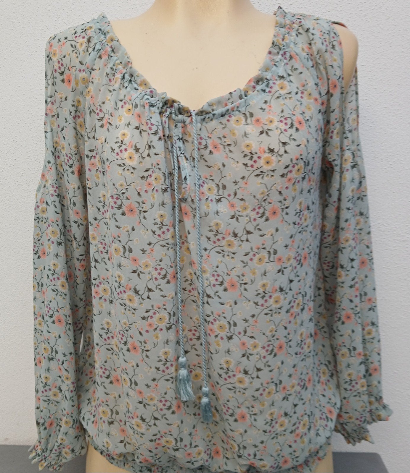 Esqualo Bloemenprint Blouse Maat M, Maat 38/40 (M), Meerkleurig, Esqualo, Ophalen of Verzenden