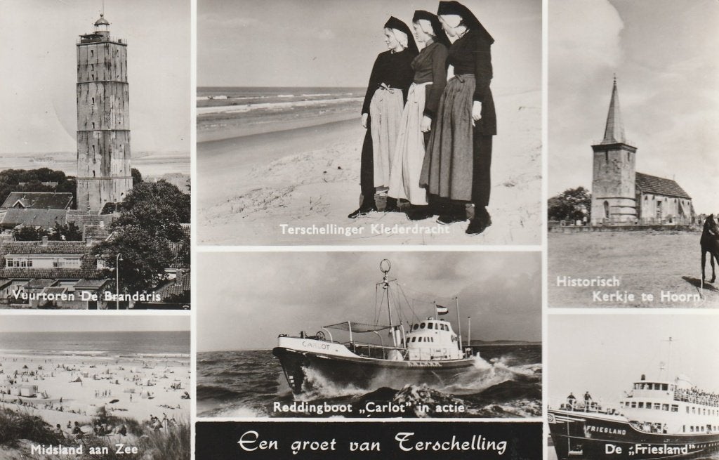 TERSCHELLING Brandaris Midsland Klederdracht Reddingboot, Verzenden, 1960 tot 1980, Gelopen, Waddeneilanden