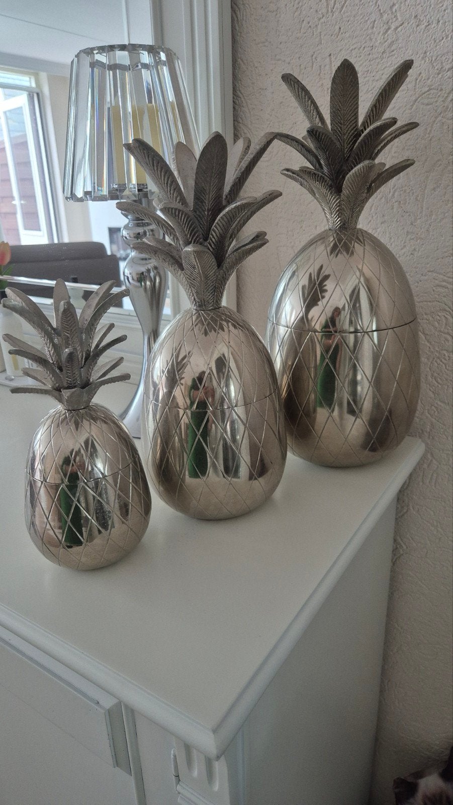 Zilver Ananas decoratie, Ophalen of Verzenden