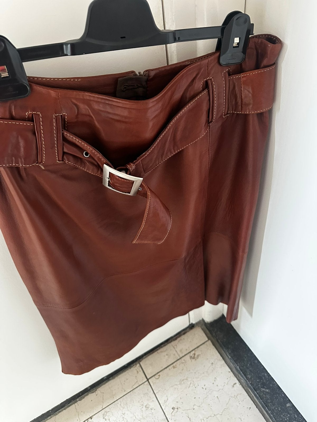 Arma  Collection lamsleren rok maat 42, Kleding | Dames, Verzenden, Zo goed als nieuw, Maat 42/44 (L), Onder de knie
