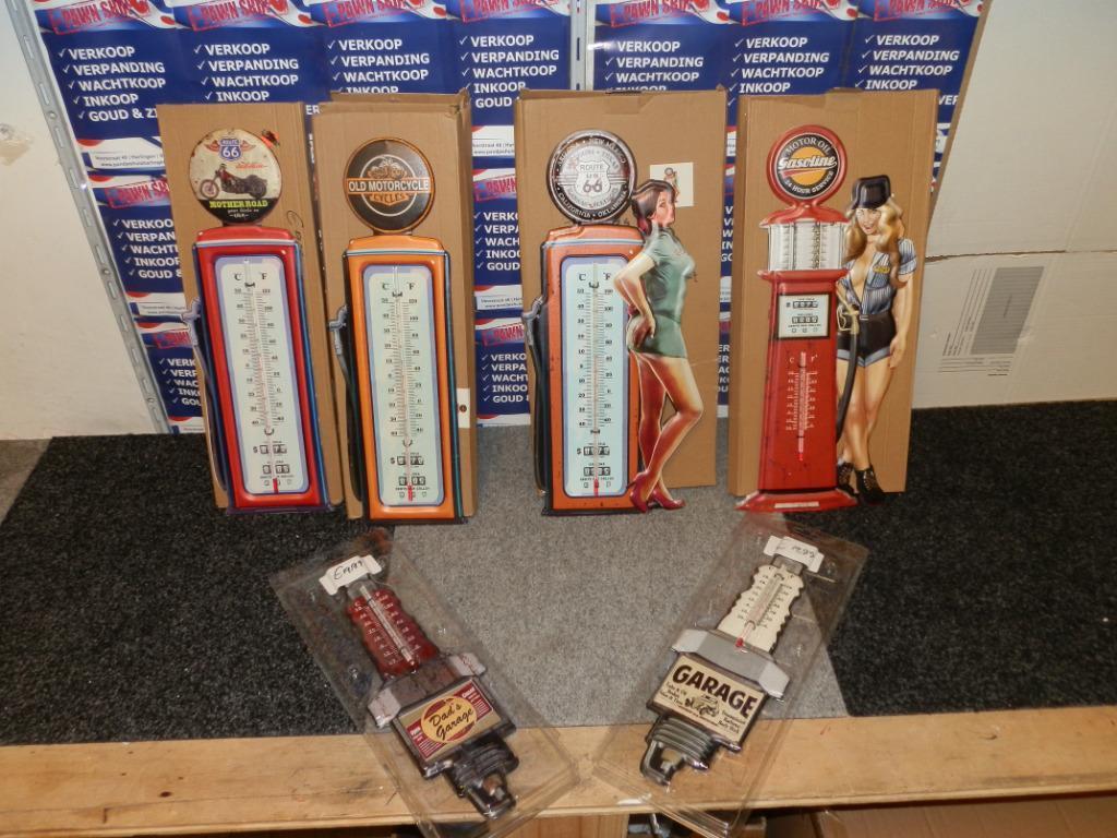 mancave thermometers bougie route 66, Verzamelen, Ophalen of Verzenden, Nieuw, Reclamebord