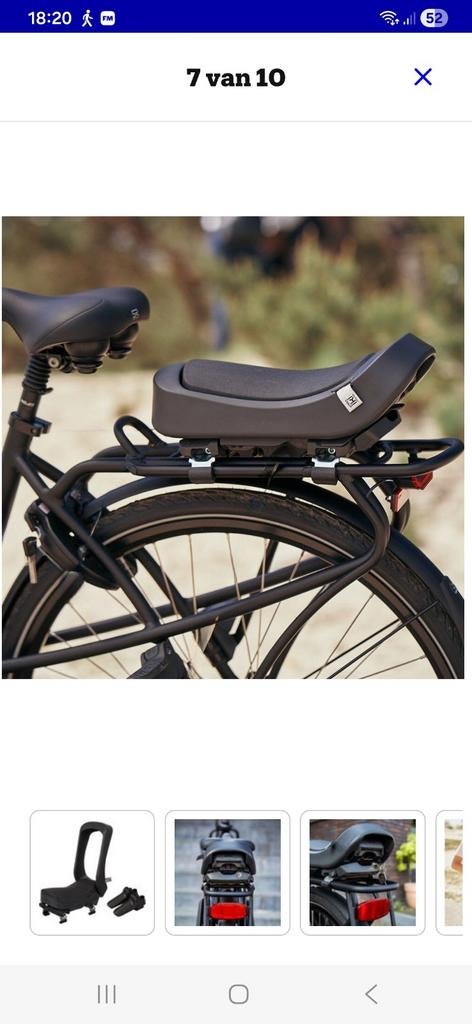 Urban iki Junior fietszitje achter - Zwart, Fietsen en Brommers, Fietsaccessoires | Fietsstoeltjes, Achterzitje, 22 t/m 36 kg