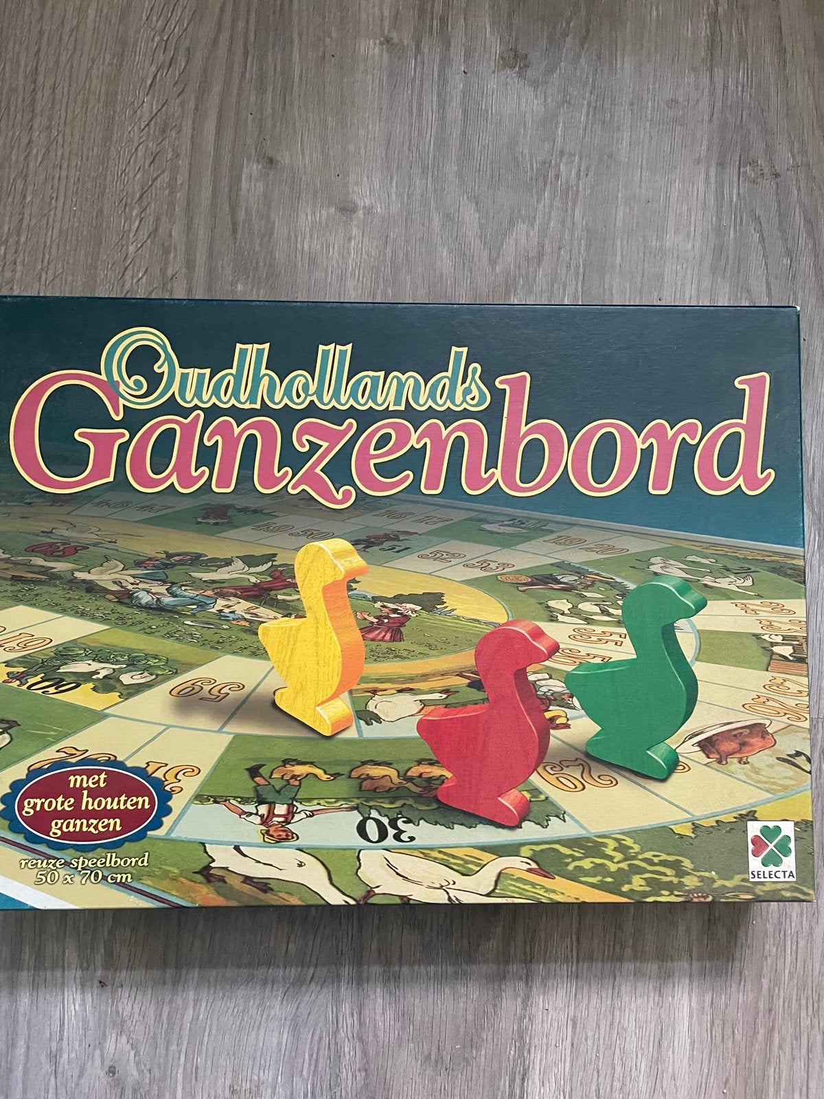 Oudhollands Ganzenbord - Klassiek Bordspel met Houten Ganzen, Drie of vier spelers, Ophalen, Gebruikt