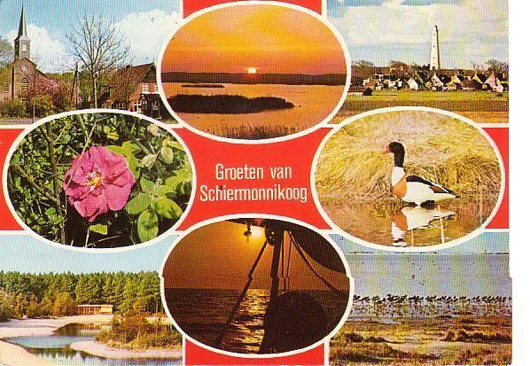 Ansichtkaart	Schiermonnikoog	8-luik, Verzenden, 1960 tot 1980, Gelopen, Waddeneilanden