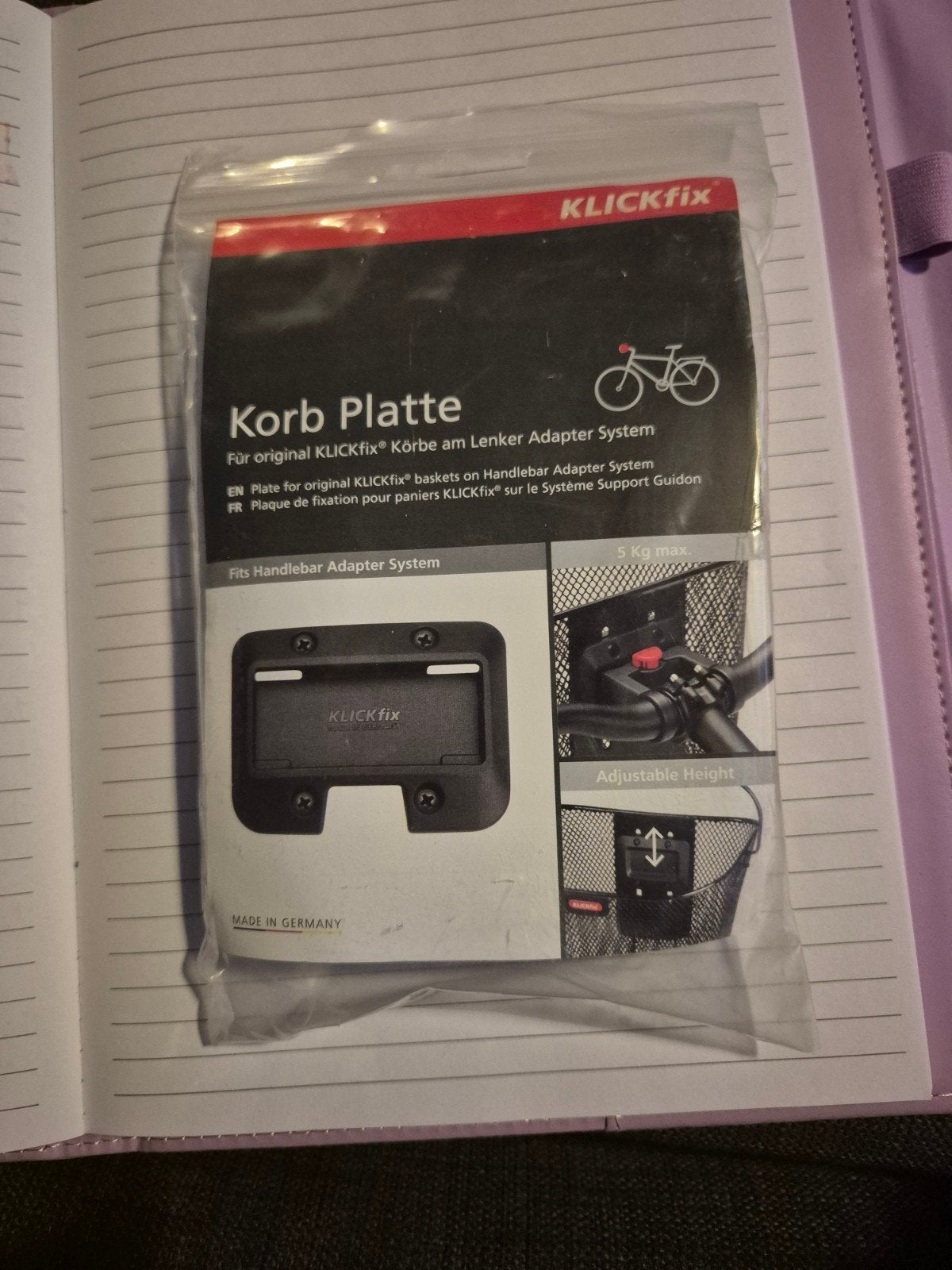 Klickfix Korb Plaat voor Stuurbuis Adapter Systeem, Ophalen, Nieuw, Klickfix