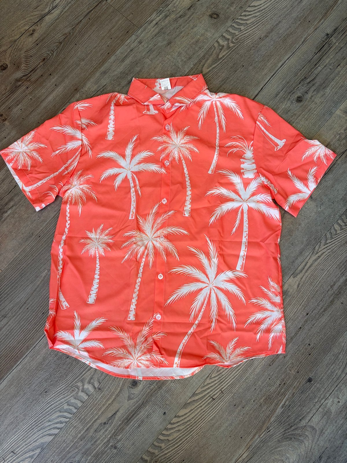 Oranje Hawaï shirt met palmboomprint - Maat L, Ophalen of Verzenden, Nieuw, Oranje, Halswijdte 41/42 (L)