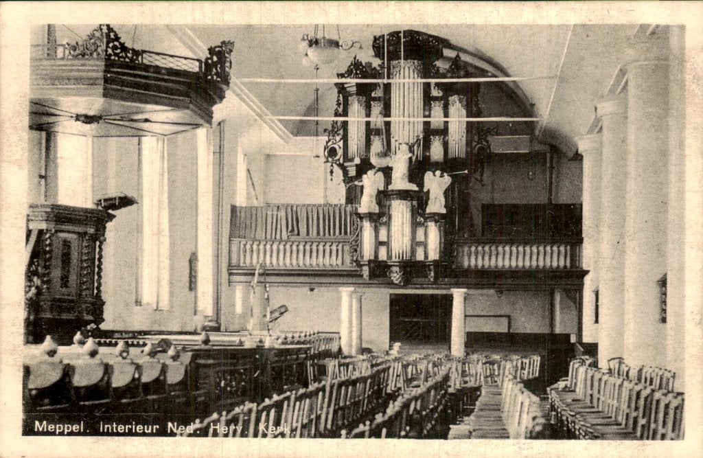 Meppel - Ned. Herv. Kerk - Interieur, Ophalen of Verzenden, Voor 1920, Ongelopen, Drenthe