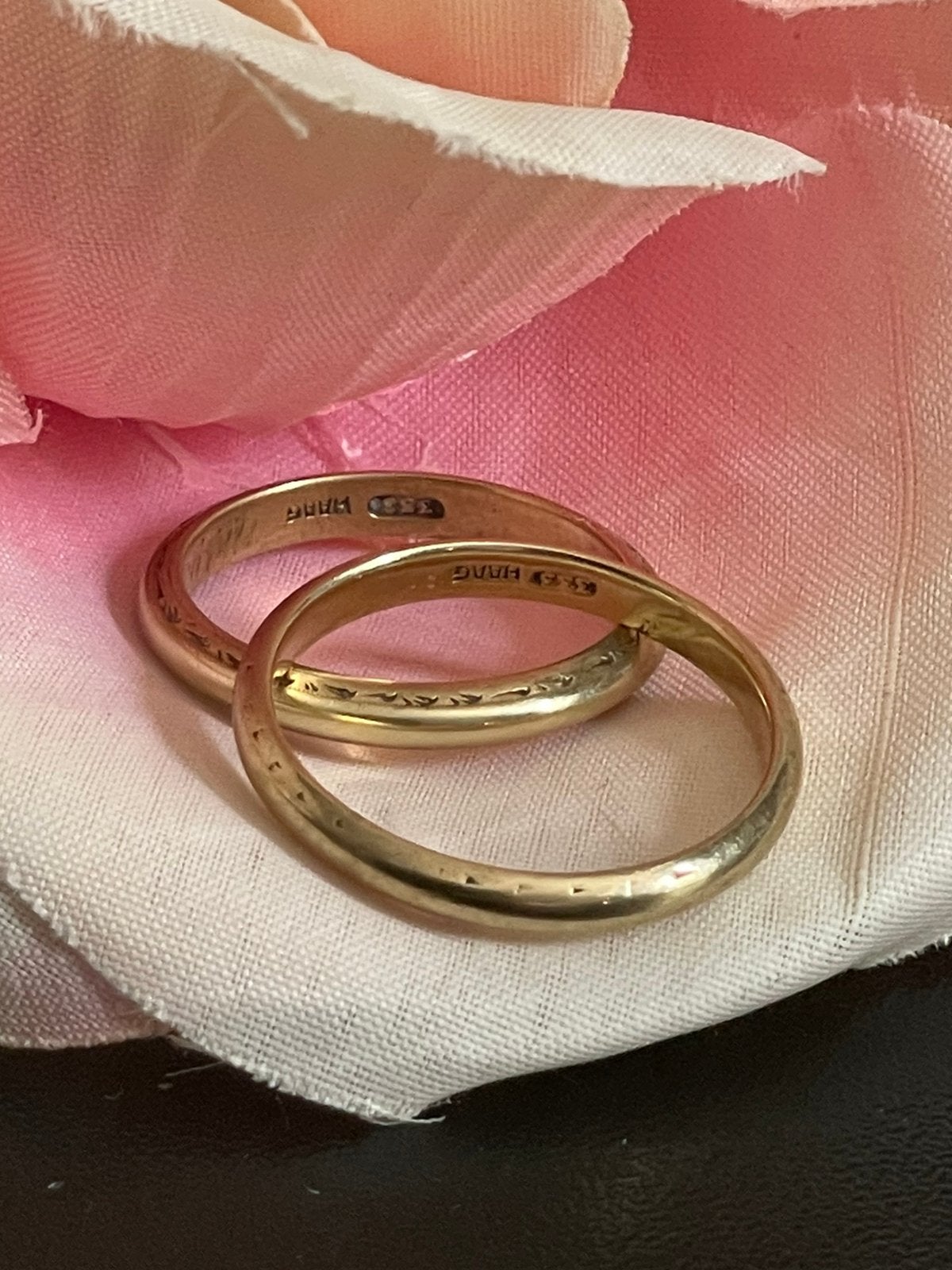 8 karaat vintage trouwringen merk HAAG, Sieraden, Tassen en Uiterlijk, Ophalen of Verzenden, Goud, Ring