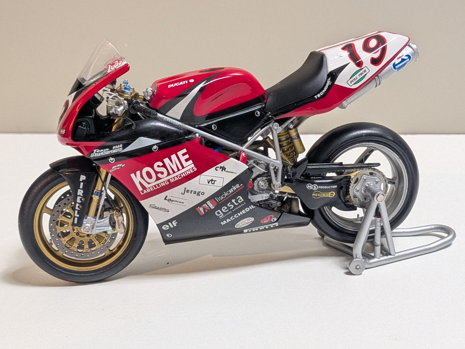 Ducati 998 RS - Lucio Pedercini - WK Superbike 2004, Ophalen of Verzenden, Nieuw, 1:9 t/m 1:12, Motor