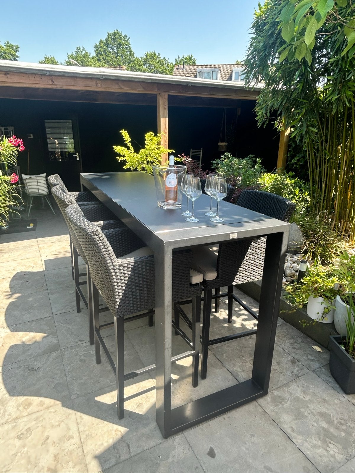 Borek High Dining set Eric Kuster, Tuin en Terras, Ophalen, Zo goed als nieuw, Rechthoekig, Overige materialen