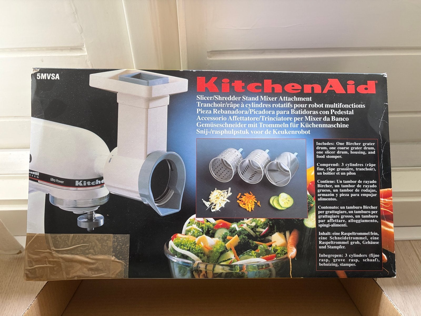 KitchenAid Slicer/Shredder Stand Mixer Opzetstuk 5MVSA, Minder dan 1 liter, Ophalen, Zo goed als nieuw, 3 snelheden of meer