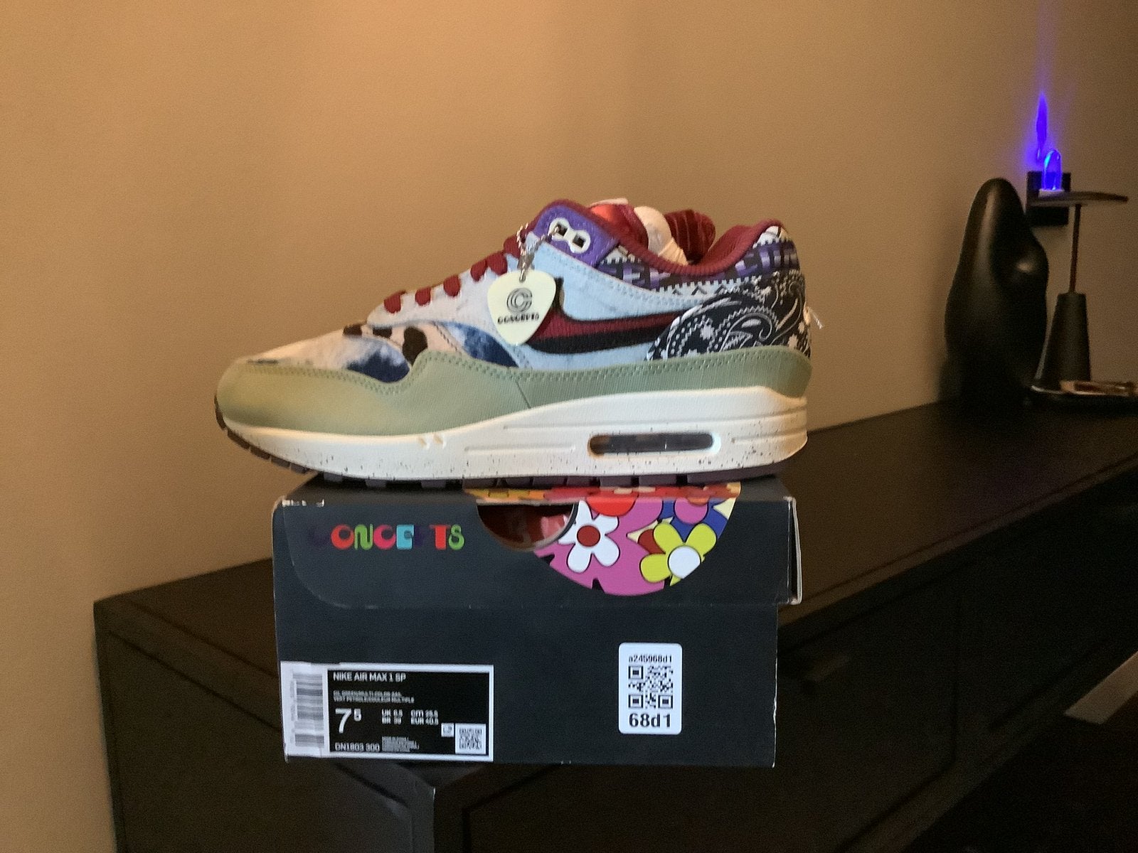 Nike Air Max 1 Concepts SP “ Mellow “ maat 40,5 ‼️, Overige kleuren, Nieuw, Ophalen of Verzenden, Sneakers of Gympen