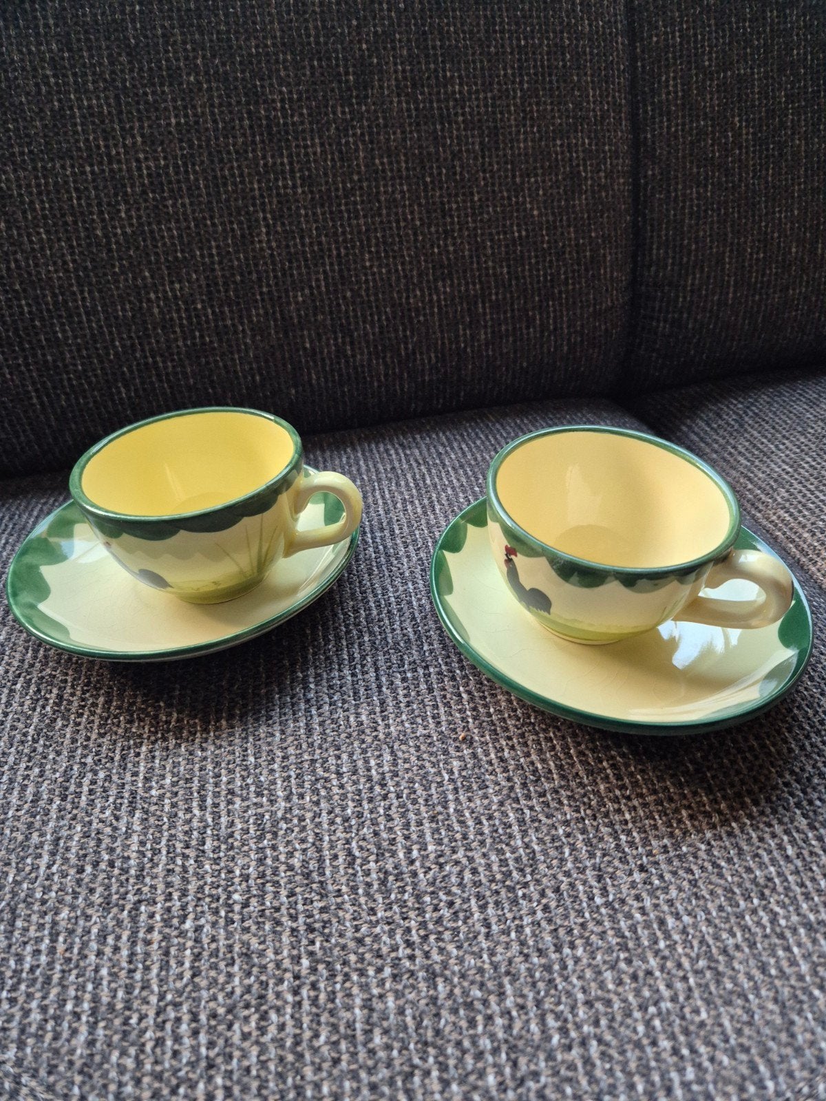 2 Zeller servies kop en schotels met kip en haan, Huis en Inrichting, Ophalen of Verzenden