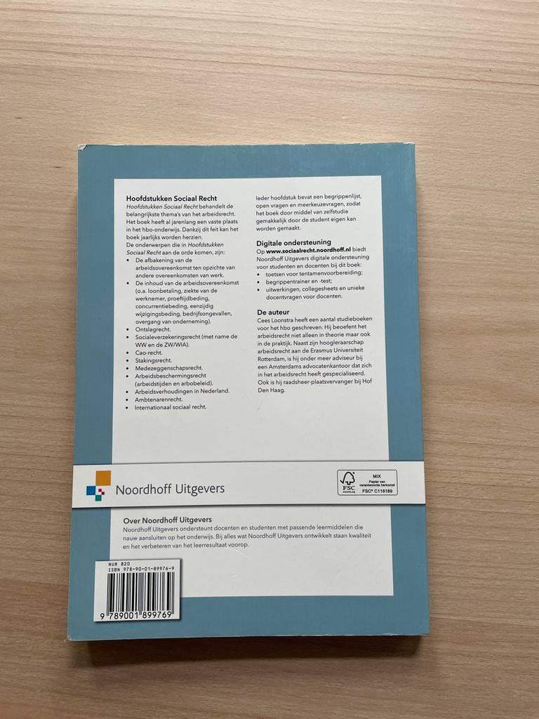Hoofdstukken Sociaal Recht - Arbeidsrecht editie 2019, Boeken, Ophalen of Verzenden, Gelezen