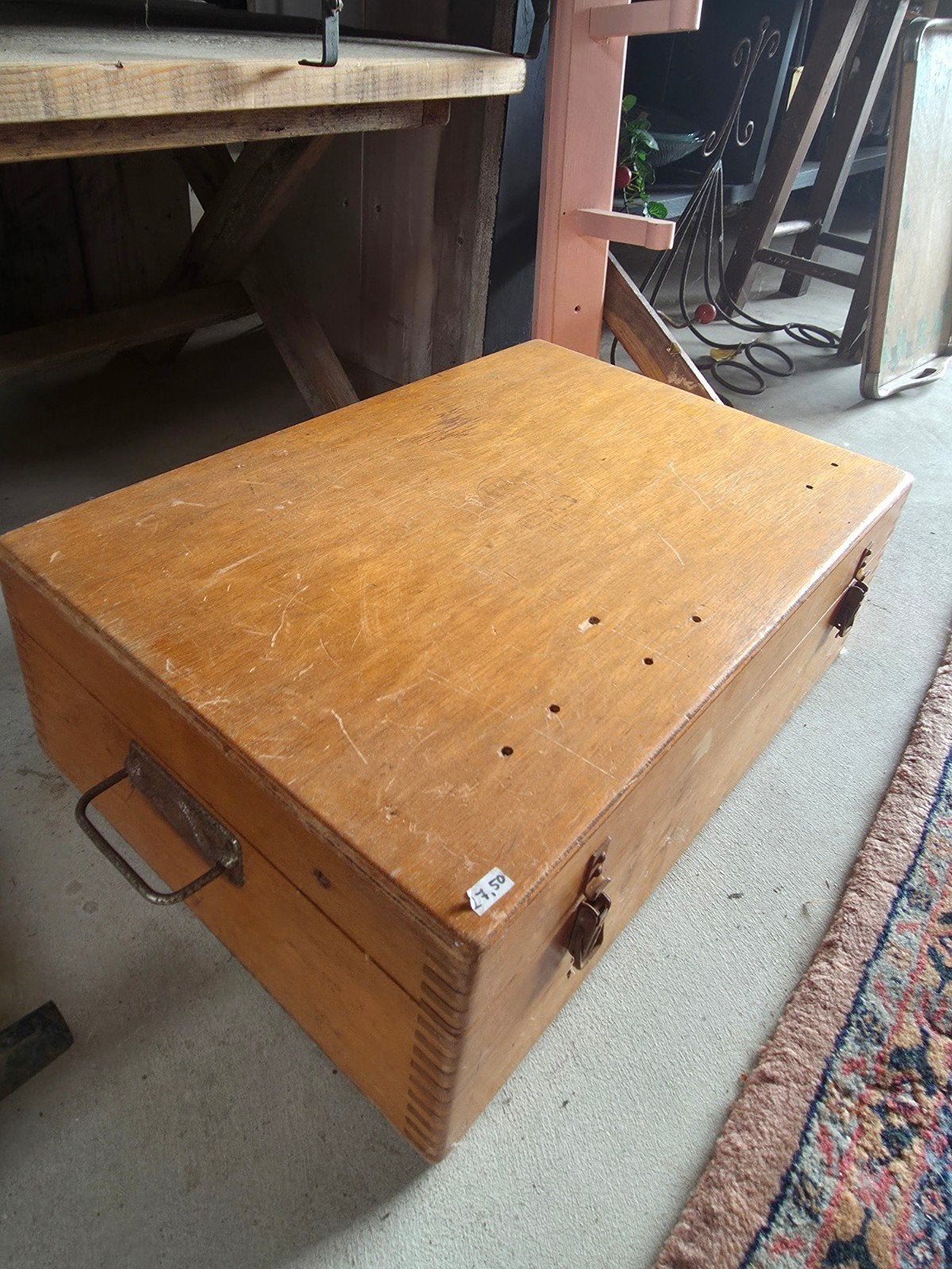 Brocante houten kist, Ophalen of Verzenden, 50 tot 100 cm, Minder dan 50 cm