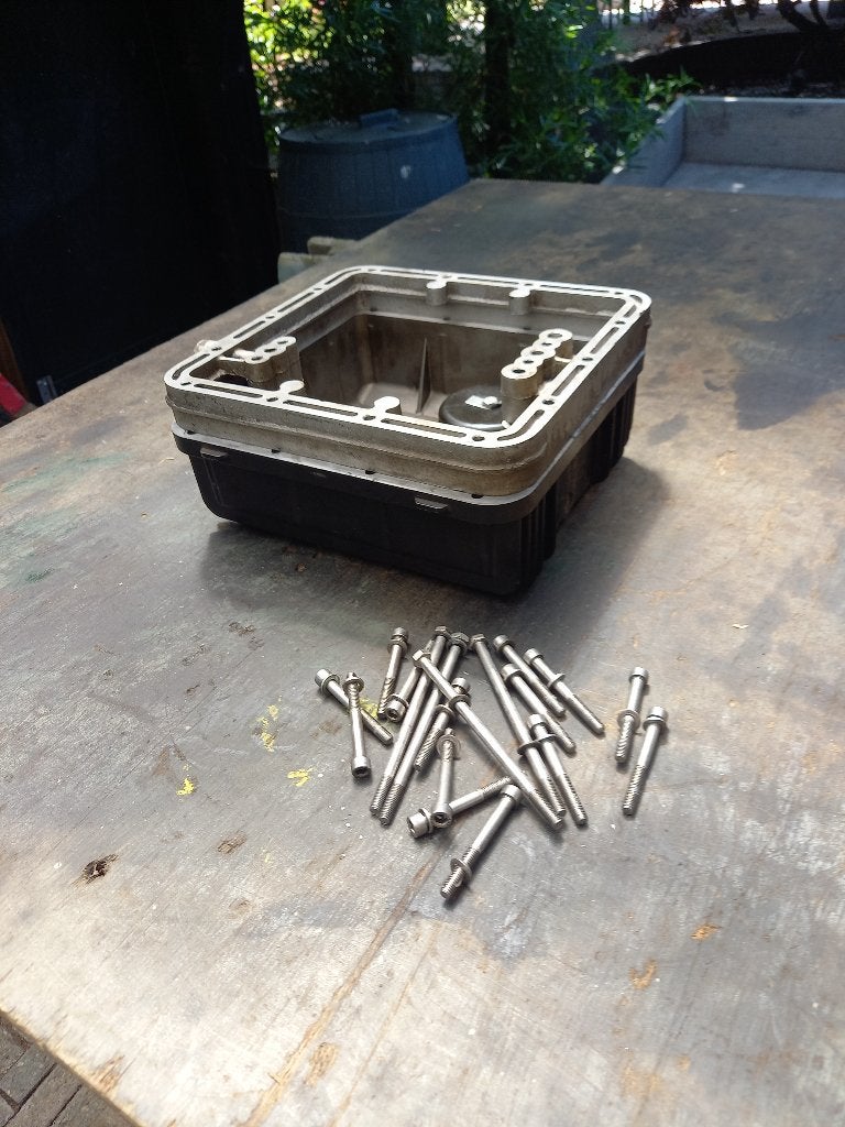 moto guzzi verhoogde karterpan met tussenring voorvork 45mm, Ophalen of Verzenden, Gebruikt